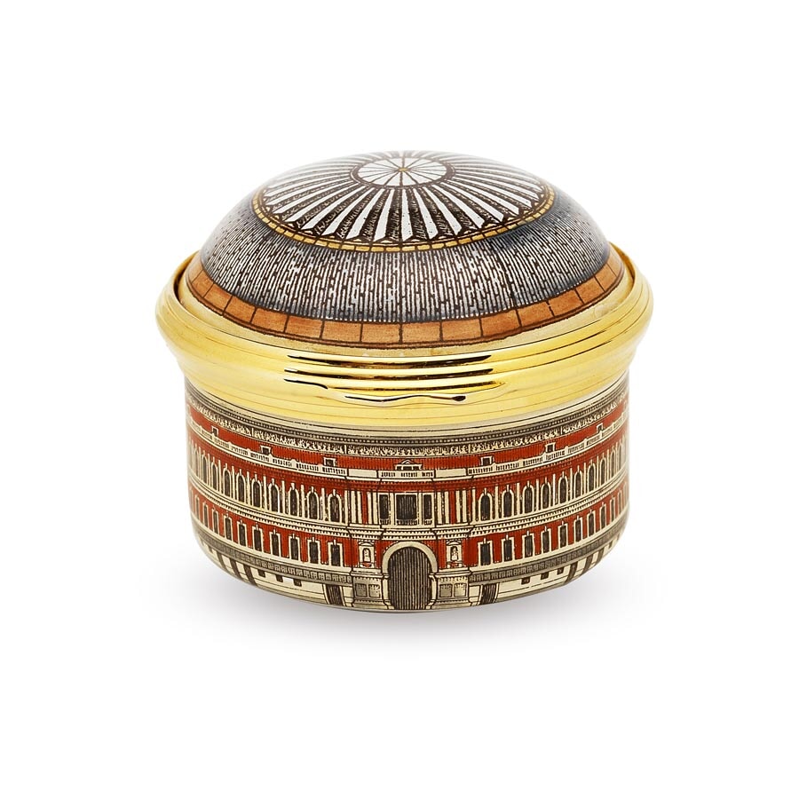 Halcyon Days Royal Albert Hall Round Enamel Box